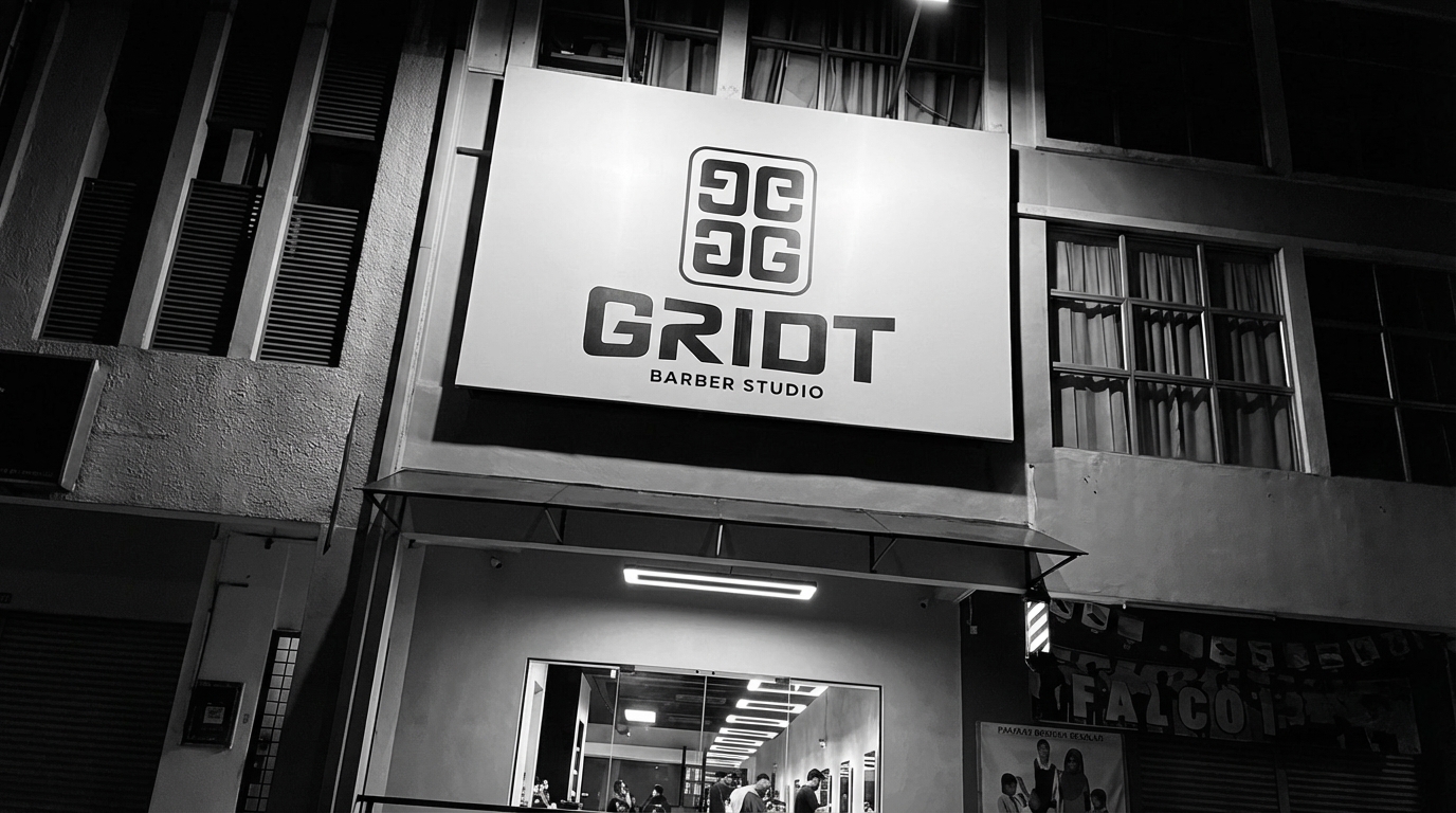 GRIDT Barber Studio storefront, Cheras
